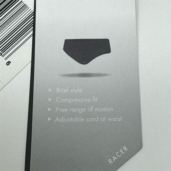 TYR Lambent Men's Swim Briefs Size 36 Navy/Gold Wave Pattern UPF 50+ Protection - Picture 4 of 5